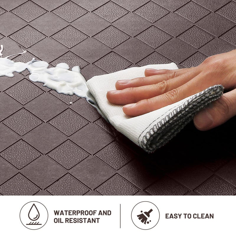 HappyTrends Cushioned Anti-Fatigue Rug,17.3"x28",Thick Waterproof Non-Slip Kitchen Mats Heavy Duty Ergonomic Comfort Rug for Kitchen,Floor,Office,Sink,Chocolate - Image 5