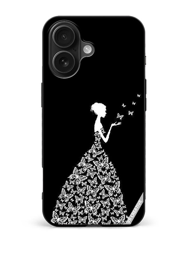 VR CREATIVE Protective Case Cover For Apple iPhone 16 Girl In Butterfly Dress Design Multicolour