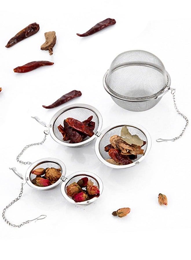 Morlife 3 Pcs Stainless Steel Mesh Tea Infuser, Tea Strainer, Tea Steeper, Fine Mesh Seasoning Ball Kitchen Soup Spice Stew Filter Kitchen Tool Metal Tea Bag Tea Ball - Image 1