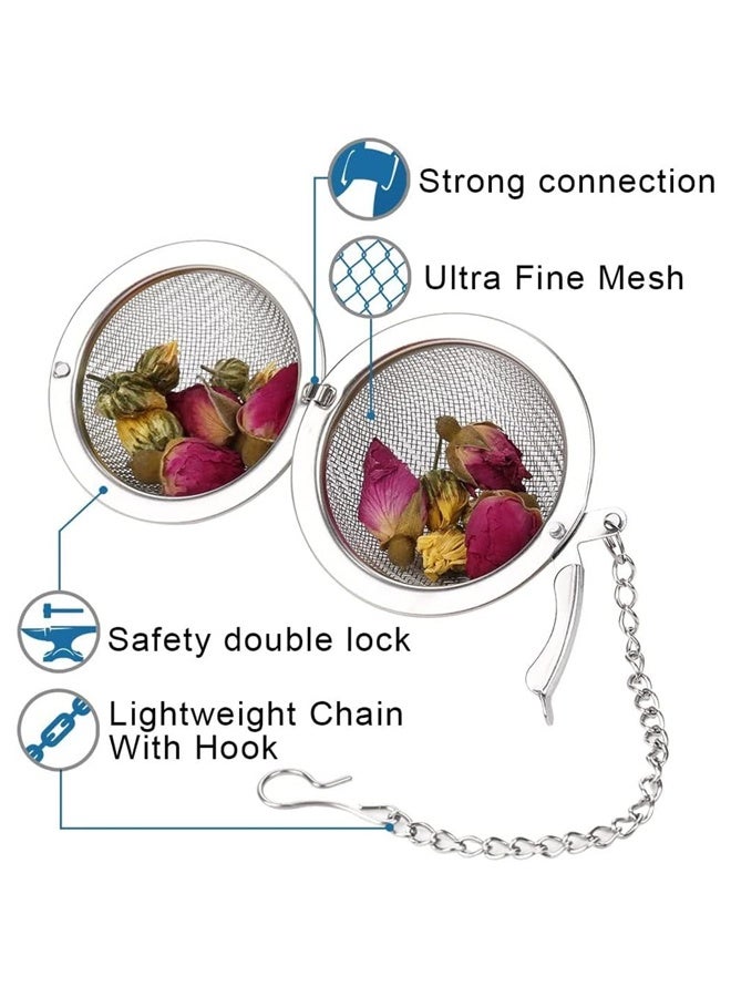 Morlife 3 Pcs Stainless Steel Mesh Tea Infuser, Tea Strainer, Tea Steeper, Fine Mesh Seasoning Ball Kitchen Soup Spice Stew Filter Kitchen Tool Metal Tea Bag Tea Ball - Image 5