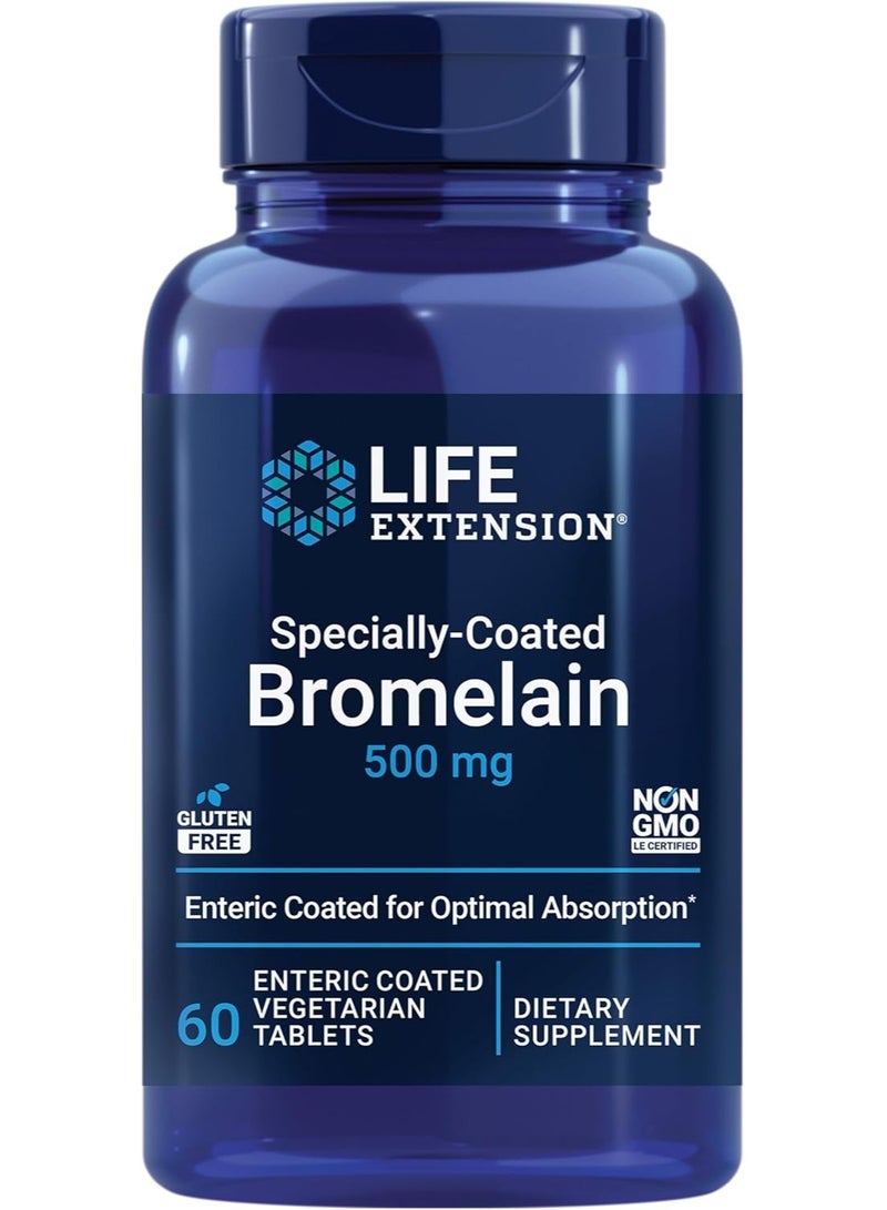 Life Extension Specially-Coated Bromelain, 60 Enteric Coated Vegetarian Tablets  - Image 1