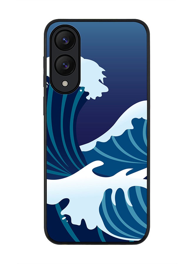 Stylizedd غطاء لجهاز سامسونج جالاكسي S25 إيدج، حماية كاميرا نحيفة، غطاء هاتف مضاد للصدمات - البحر الياباني