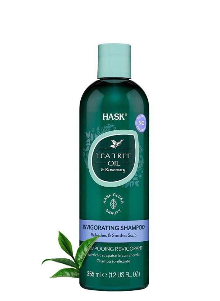 HASK Tea Tree and Rosemary Refreshes and Soothes Scalp Invigorating Shampoo 355ml