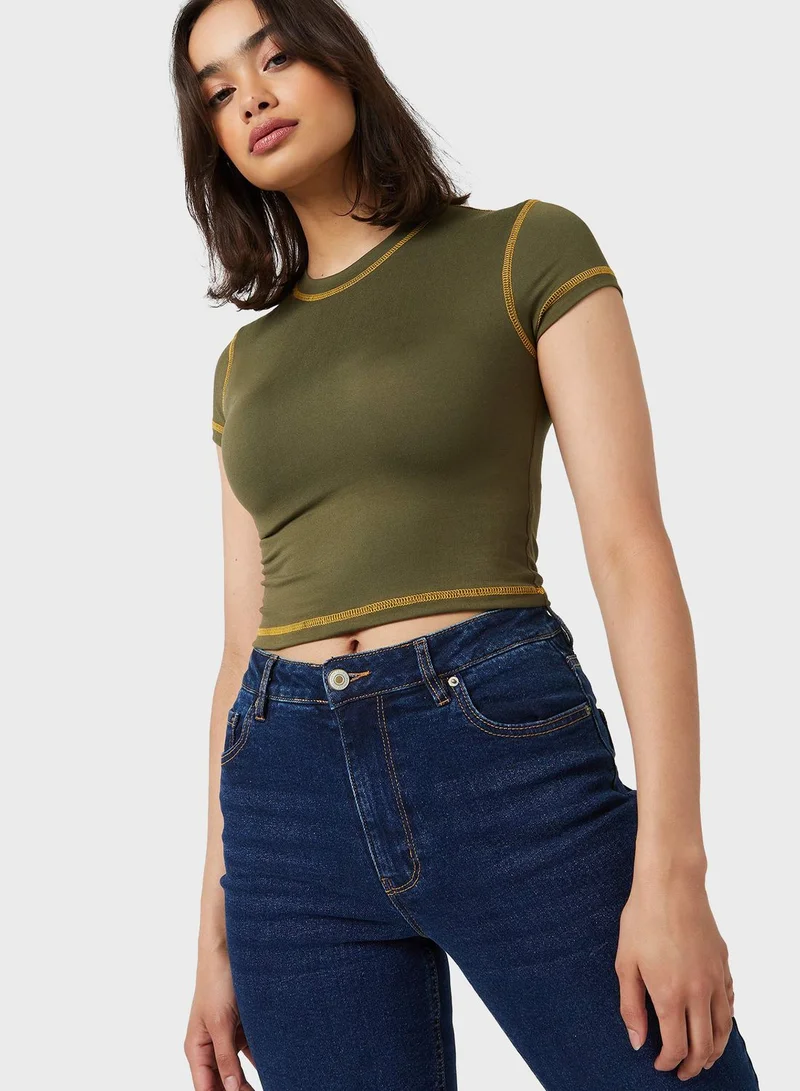 Ardene Crew Neck Crop T-Shirts