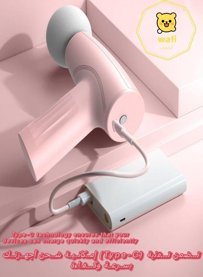 wafi Three-Speed Adjustable Mini Portable Fascia Gun Pink  - Image 2