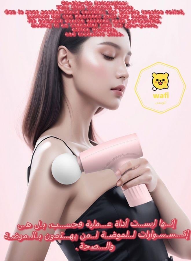 wafi Three-Speed Adjustable Mini Portable Fascia Gun Pink  - Image 5