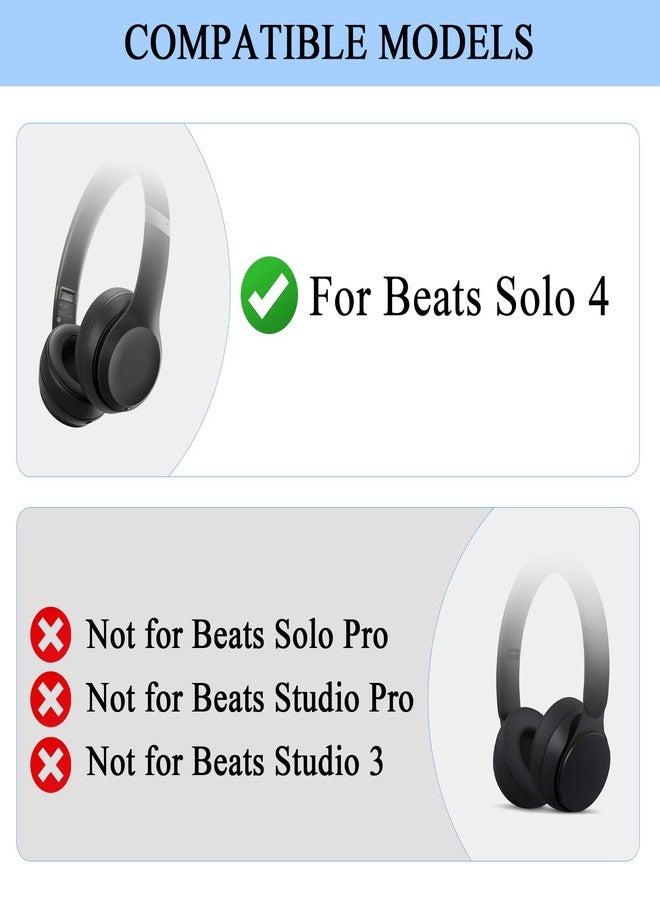 Adhiper 【3 in 1】 Solo 4 Silicone Case Cover Set,Anti-Scratch Ear Pad Cover/Shell Cover/Headband Cover for Beats Solo 4 Headphone,Solo4 Soft Silicone Protector Accessories(Blue) - Image 2