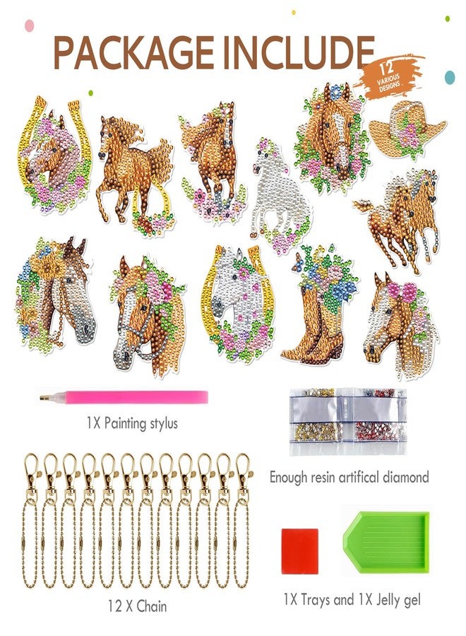 Keluna Diamond Art Kits Keychain Diamond Painting Kit Rabbits Axolotl Animal, Horse - Image 3