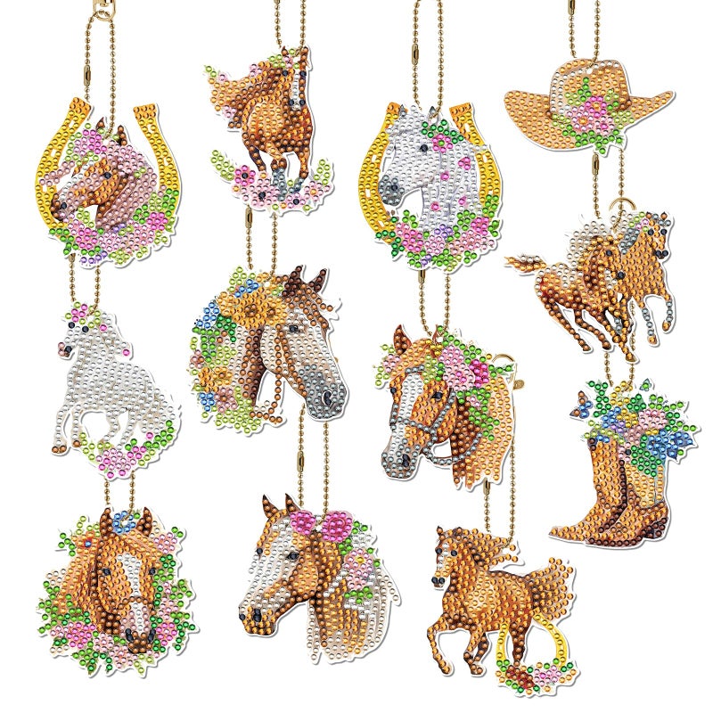 Keluna Diamond Art Kits Keychain Diamond Painting Kit Rabbits Axolotl Animal, Horse - Image 1