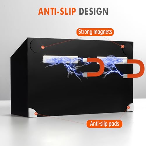 BEYGORM Magnetic Dry Erase Marker Holder for Whiteboard,Non-slip Acrylic Magnet Pen Holder for Fridge Refrigerator,Locker Organizer for Work,Locker Accessories,Pencil Cup for Desk(Black) - Image 2