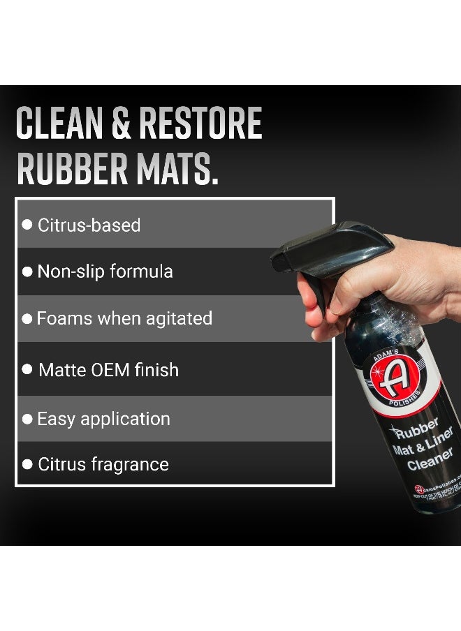 Adam's Polishes - Rubber Mat & Liner Cleaner 16oz Protectant & Rubber Floor Mat Cleaning Solution for Car Detailing   Deep Cleans & Restores Mats  Truck Bed Cargo Liners  Trunk Mat Accessories & More - Image 1