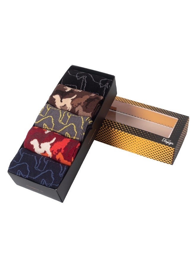 بيج ديزاين 5 أزواج من الجوارب بتصميم كلاب للرجال - Image 3