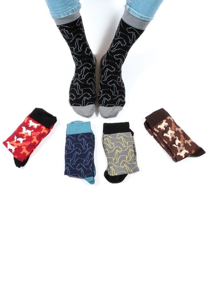 بيج ديزاين 5 أزواج من الجوارب بتصميم كلاب للرجال - Image 5