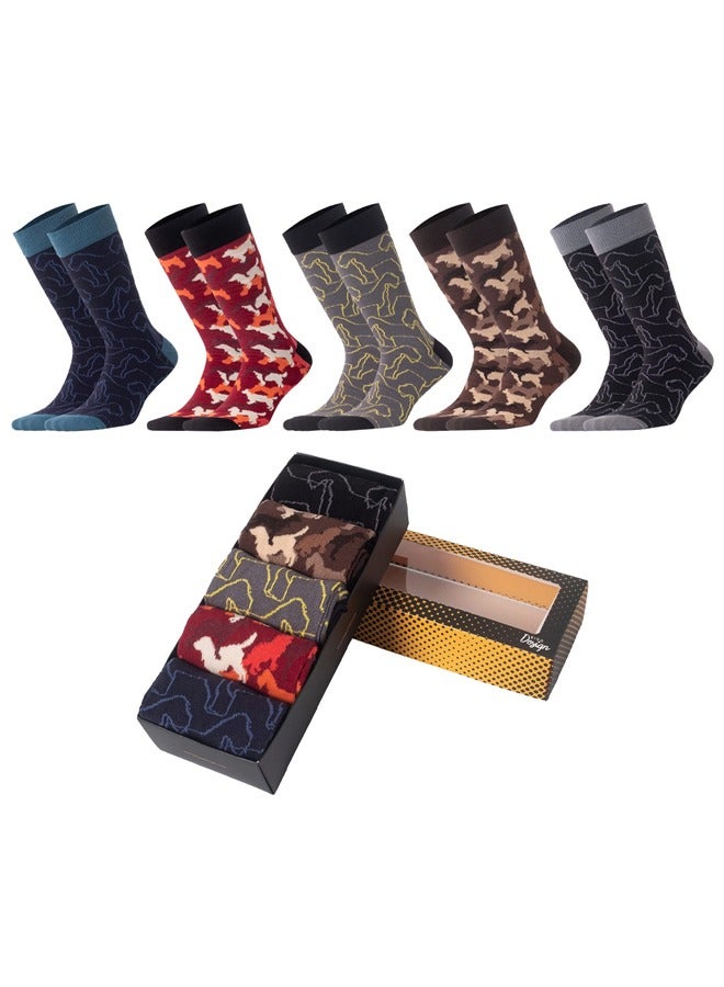 بيج ديزاين 5 أزواج من الجوارب بتصميم كلاب للرجال - Image 2