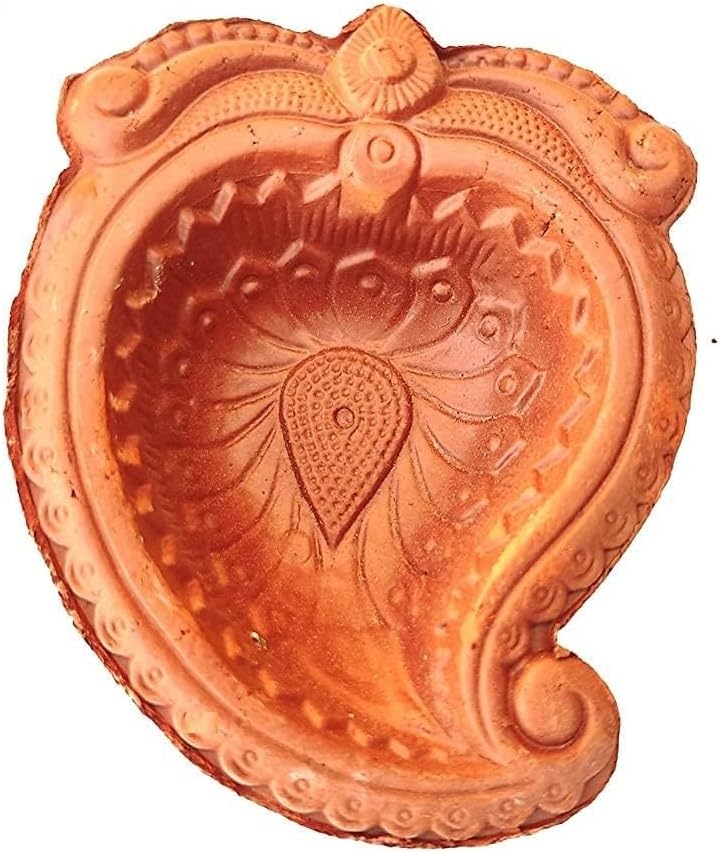 Handcrafted Clay Diya Set - Pack of 12 for Diwali and Navratri Decoration - Image 1