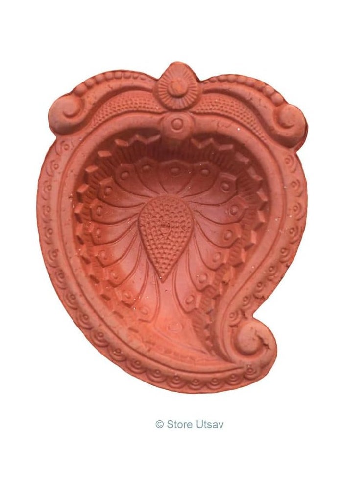 Handcrafted Clay Diya Set - Pack of 12 for Diwali and Navratri Decoration - Image 4