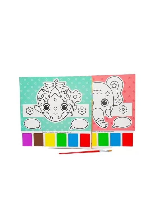 Children's Coloring Book Set - 2 Pieces with Watercolors