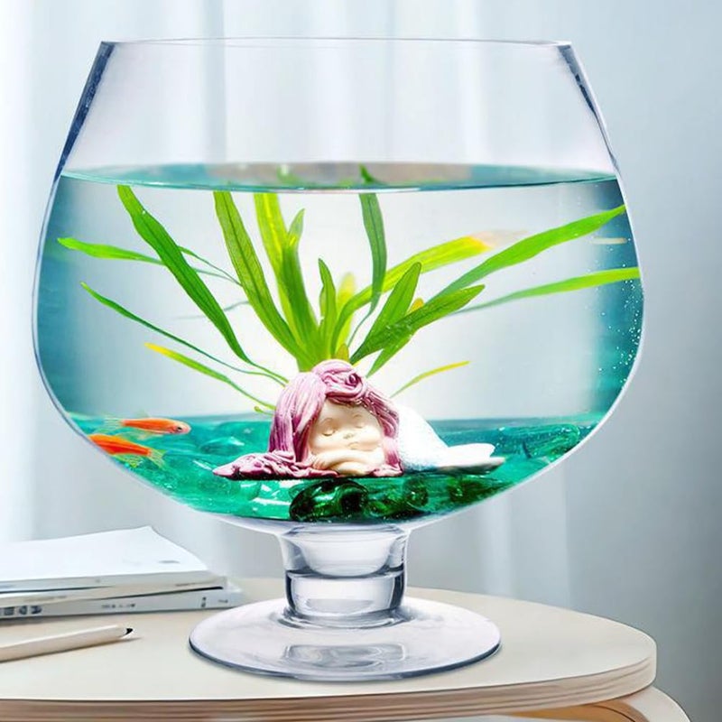 BESPORTBLE Glass Fish Bowl Vase - Clear Bubble Planter Terrarium Fish Bowl Wine Goblet Shaped Vase Transparent Hydroponic Bulb Floral Container - Image 3