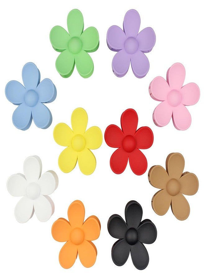 Merdia 10 PCS Hair Flower Claw Clips | Matte Jaw Flower Claw Clips for Women | Hair Clips for Thin Hair with Non Slip Strong Hold Small Hair Clips | Hair Barrettes for Women | Hair Accessories - Image 1