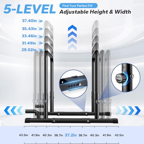 ZTYKROS 2026 Upgraded Dip Bars 880LBS Heavy Duty Dip Bar Station Height & Width Adjustable Parallel Bars for Full Body Strength Training Dip Stands Calisthenics Equipment for Home Push Up Bar - Image 4