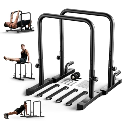 ZTYKROS 2026 Upgraded Dip Bars 880LBS Heavy Duty Dip Bar Station Height & Width Adjustable Parallel Bars for Full Body Strength Training Dip Stands Calisthenics Equipment for Home Push Up Bar - Image 1