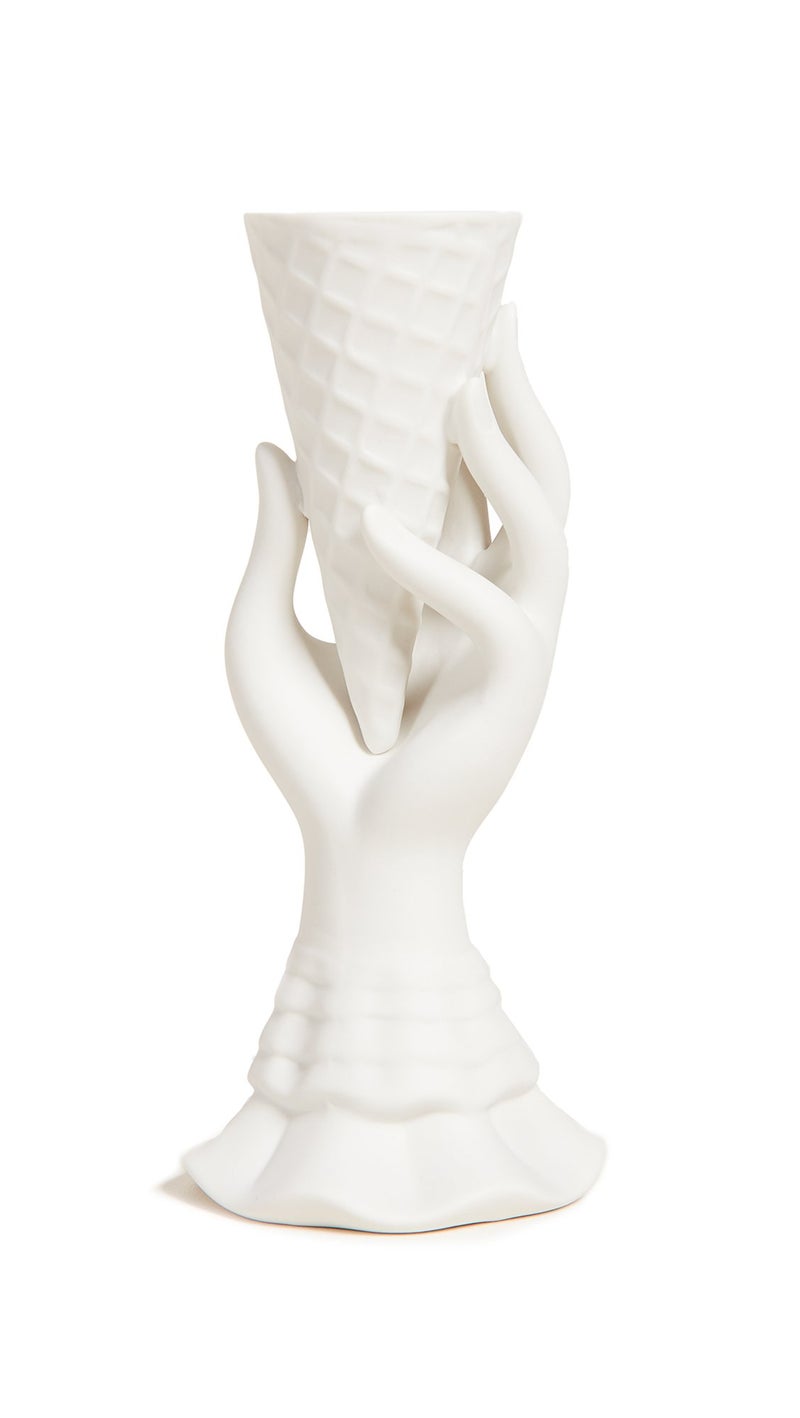 Jonathan Adler Women's I Scream Vase, White, One Size - Image 1