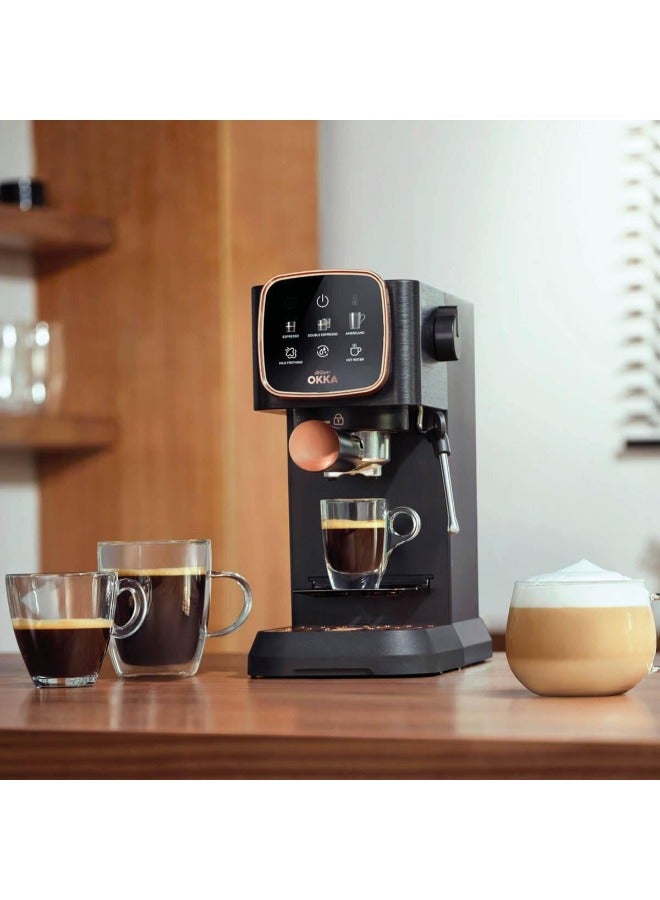 ارزوم اوكا ماكينه صنع قهوه اسبريسو سولو نصف أوتوماتيكية، كوبان، ١٦٢٨ واط، لون أسود نحاسي - OK0034-0400 - Image 4