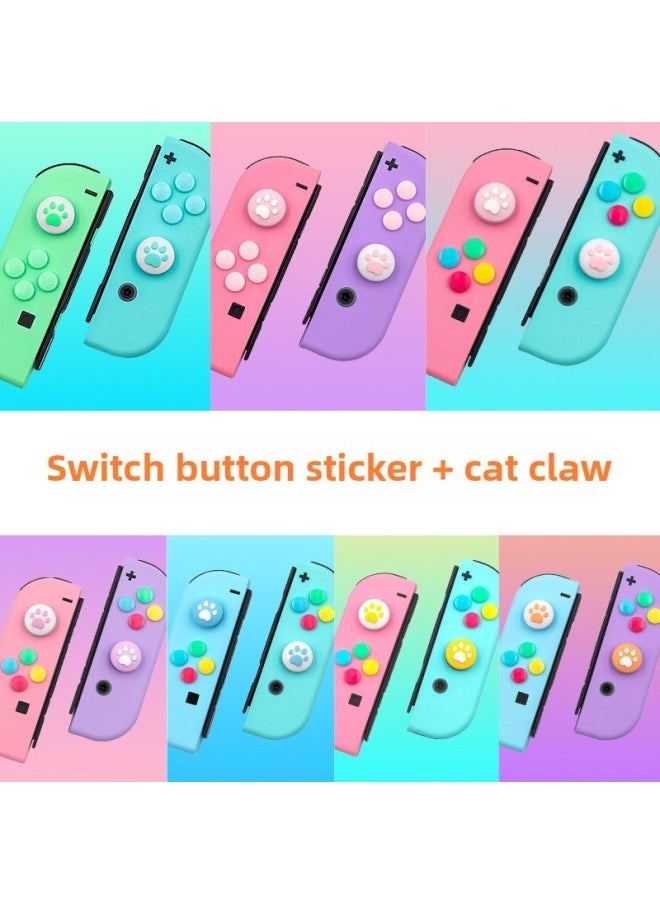 جنرال ملصقات أزرار على شكل قلب من Switch Joy-con Cat Claw على شكل قلب Ns ملصقات ملونة متقاطعة وغطاء هزاز وأكمام واقية - لون المنتج: 39  - Image 3