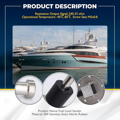 OXCANO 240-33 ohms 7"(180mm) Fuel Sending Unit Marine for Boat Car Fuel Tank Sender Stainless Steel Fuel Gas Sender Water Level Sensor Marine Fuel Gauge Sending Unit Truck - Image 4