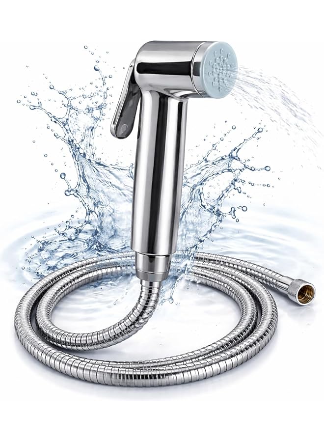 S-TOP Shattaf Bidet Sprayer for Toilet – Stainless Steel Handheld Muslim Shower, High Pressure Adjustable Spray Kit with Hose for Bathroom Cleaning - Image 1