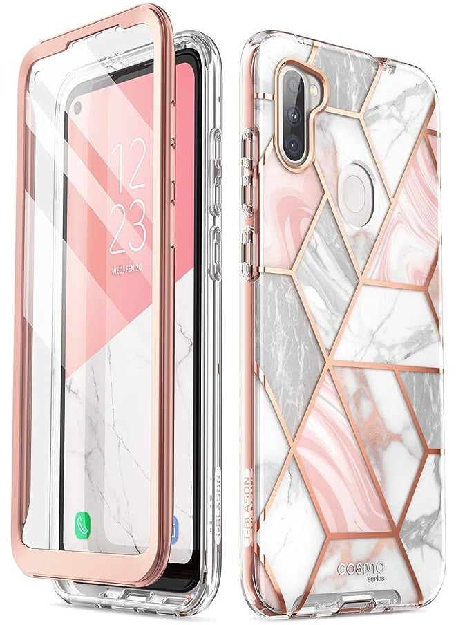 I-blason Cosmo Series for Samsung Galaxy A11 Case (2020 Release), Slim Full-Body Stylish Protective Case with Built-in Screen Protector (Marble)  - Image 1