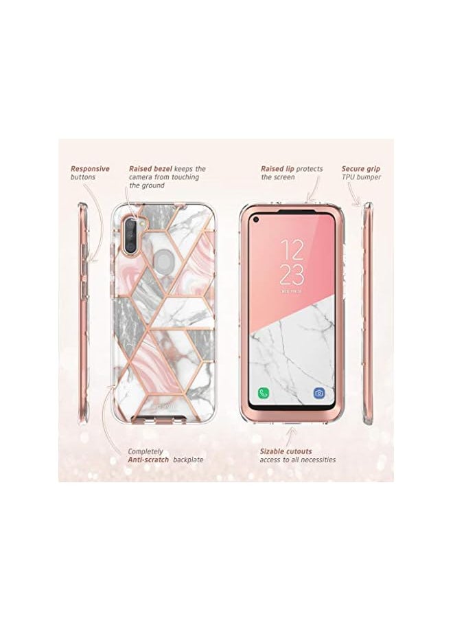 I-blason - Cosmo Series for Samsung Galaxy A11 Case (2020 Release), Slim Full-Body Stylish Protective Case with Built-in Screen Protector (Marble) - Image 1