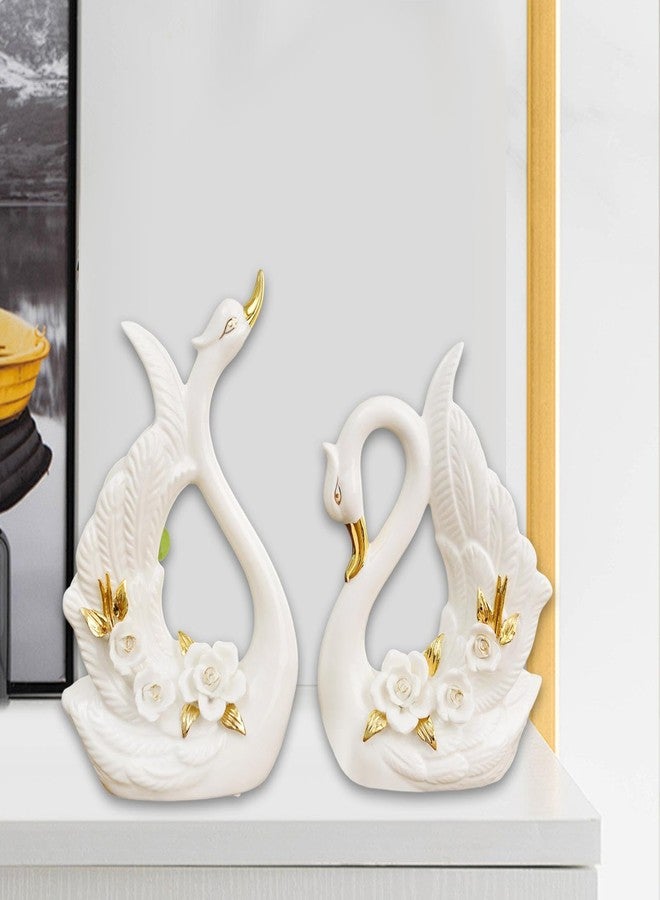 IEUDNS 2 Pieces Swan Figurine Animal Sculpture Art Crafts Swan Table Decoration Tabletop Ornament for Bedroom Valentine’S Day Gifts - Image 5