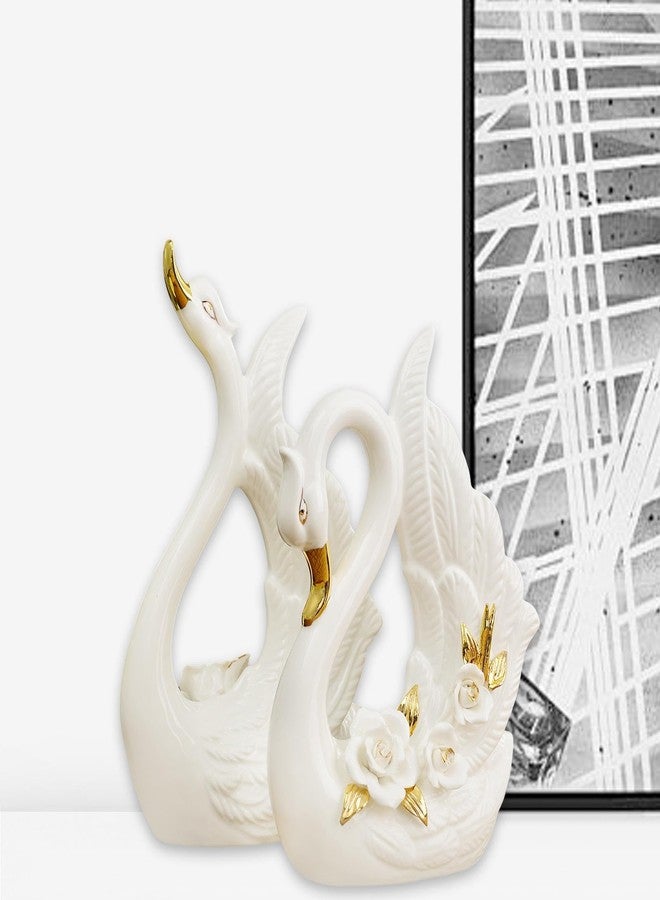 IEUDNS 2 Pieces Swan Figurine Animal Sculpture Art Crafts Swan Table Decoration Tabletop Ornament for Bedroom Valentine’S Day Gifts - Image 4