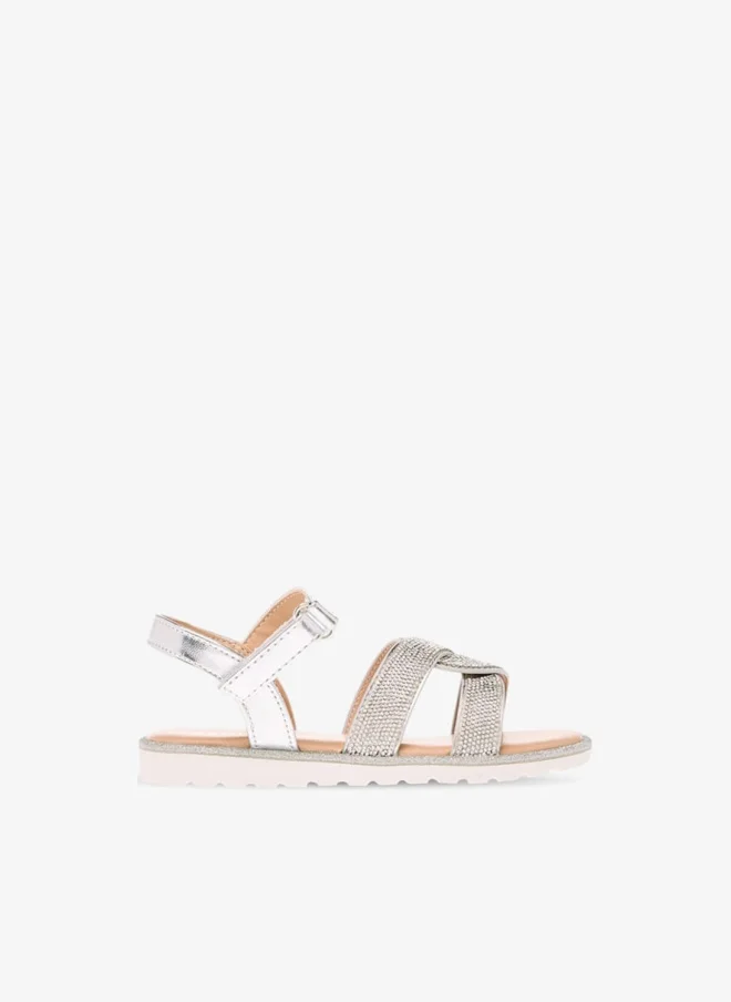 JUNIORS Girls Embellished Flat Sandals With Hook And Loop Closure Ramadan Collection