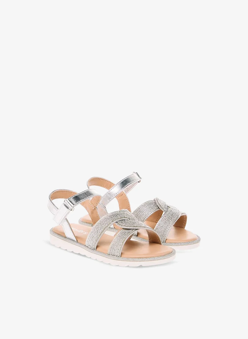 JUNIORS Girls Embellished Flat Sandals With Hook And Loop Closure Ramadan Collection