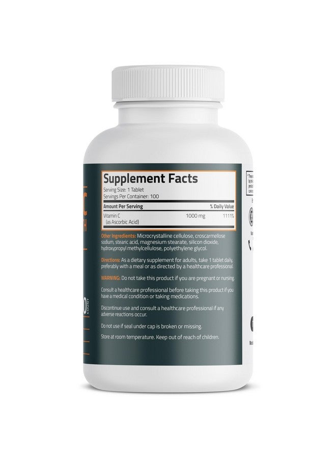 Bronson Vitamin C 1000mg Extra Strength, Supports a Healthy Immune System, High Potency, Non-GMO, 100 Vegetarian Tablets - Image 2