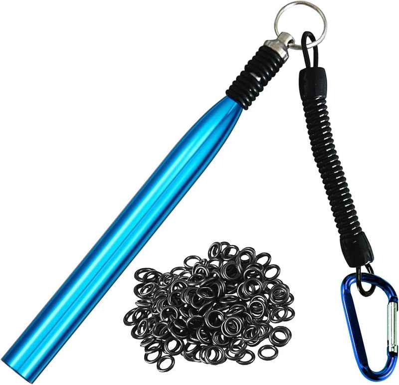 LAIBOREC Wacky Rigging Tool, Fishing Bait Rigs, Wacky Rig Ring Tool with 70PCS Worm O-Rings, Wacky Worm Kit for Senko Neko Finesse Stick Soft Baits - Image 1
