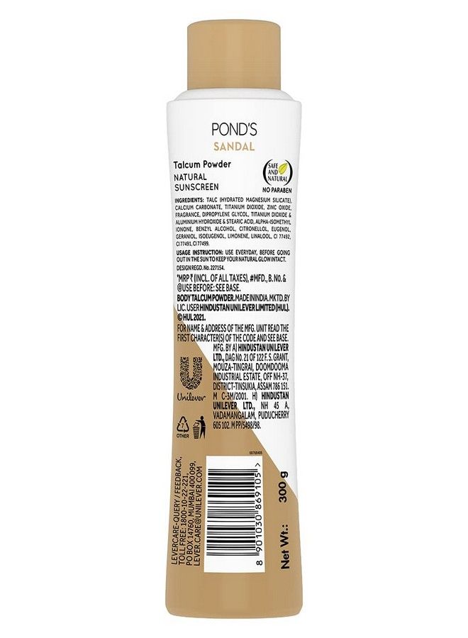 Pond's POND'S Sandal Radiance Talcum Powder, Natural Sunscreen, 300 g  - Image 2