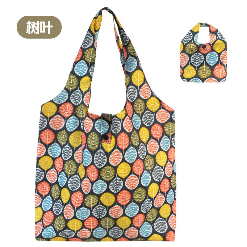 New Waterproof Large Capacity Folding Shopping Bag Printed Portable Handbag Environmentally Friendly Storage Bag - Image 1