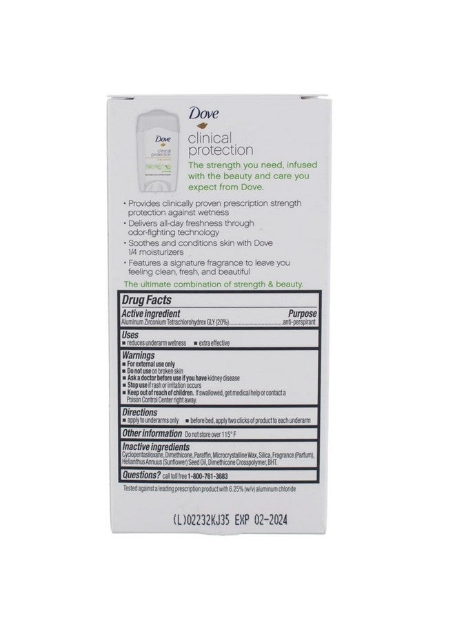 Dove Clinical Protection Anti-Perspirant Deodorant Solid, Cool Essentials 1.70 Oz (Pack Of 4) - Image 3