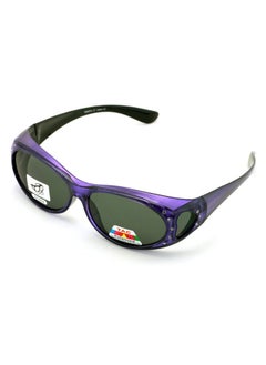 V.W.E. Womens Polarized Fit Over Glasses Sunglasses Rhinestone Rectangular Frame Temple Heart 60Mm (Purple)  - Image 4