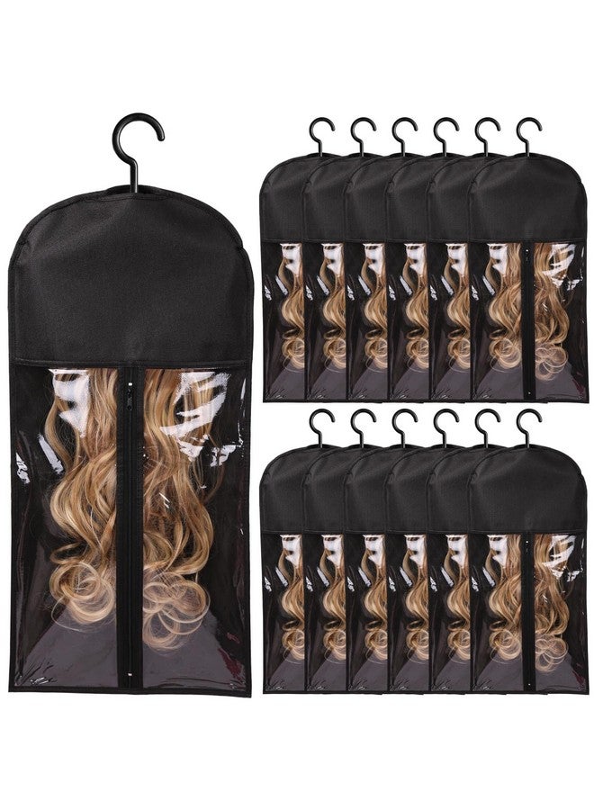 AIHOPESTO 12PCS Hair Extension Holder Wig Storage for Multiple Wigs Holder Wig Bags Storage with Hanger Hair Extension Storage Wig Hanger for Multiple Wigs Hair Extensions, Wigs & Accessories (BLACK) - Image 1