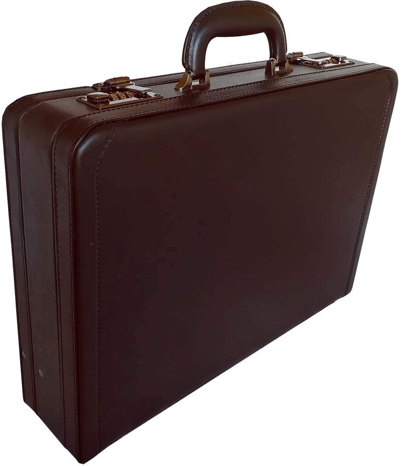 Essential Products Essential Products Deluxe Faux Leather Expandable Executive Attache Case Briefcase Dark Brown (Dark Brown)  - Image 1