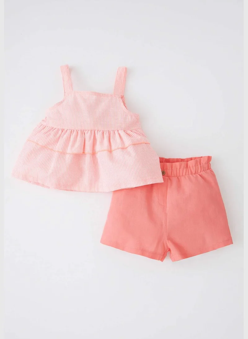 DeFacto 2 Pack BabyGirl Regular Fit Collarless Strappy Woven Set