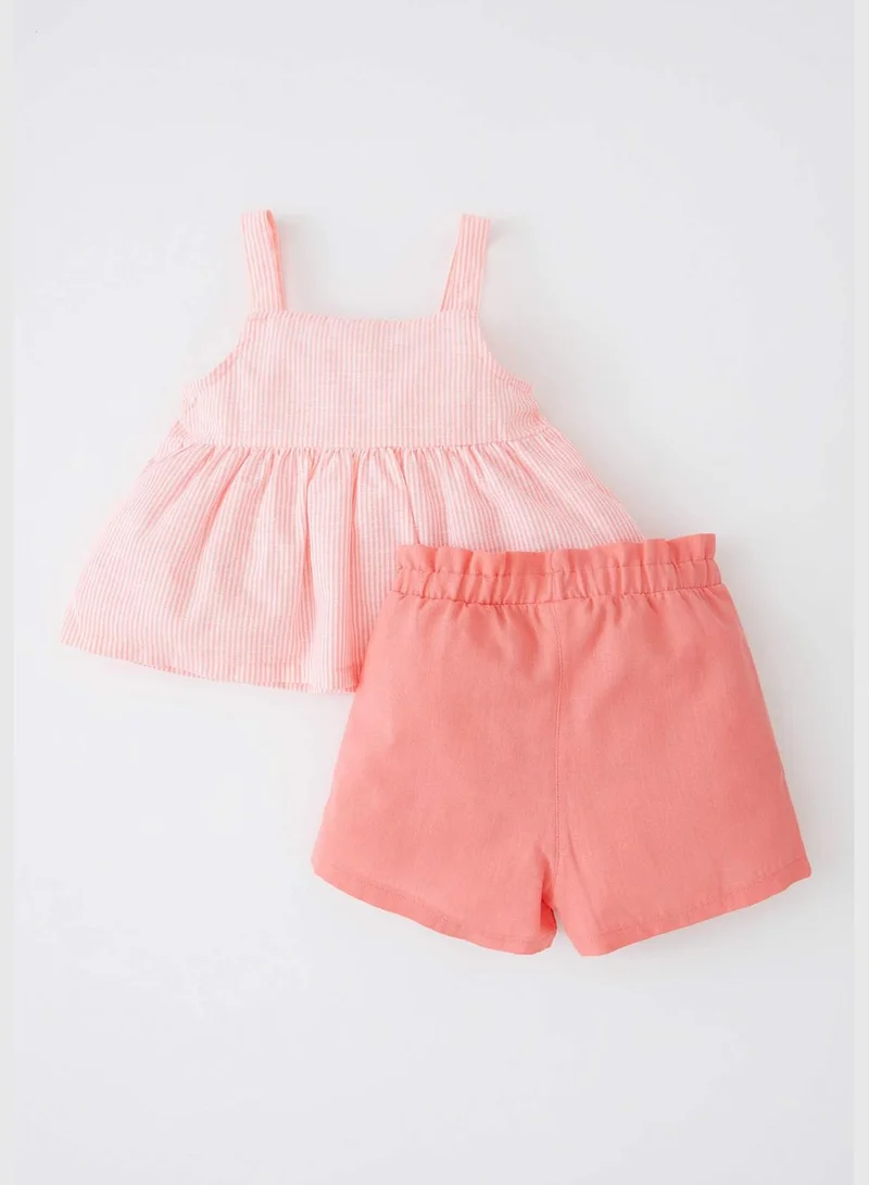 DeFacto 2 Pack BabyGirl Regular Fit Collarless Strappy Woven Set