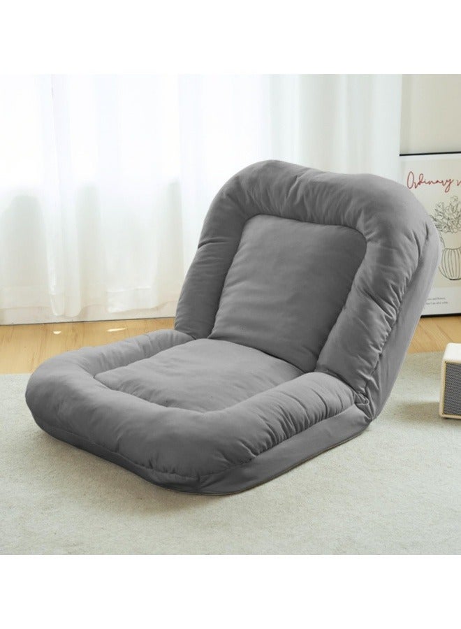Generic Sofa Bed Softly Cushioned, Bean Bag Couch with 5 Gear Adjustment Sofa Bed Removable Washable Cover Grey 65x65x85 cm - Image 2