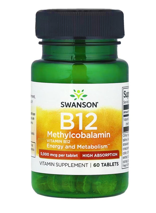 SWANSON Vitamin B12 (Methylcobalamin) 5000 mcg 60 Tablets