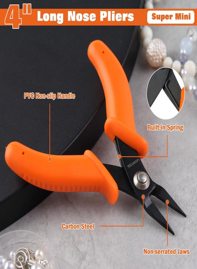 LEONTOOL Mini Long Nose Pliers Tweezer Nose Pliers Specialty Pointed Nose 1mm Diameter Tip 4-Inch Precision Needle Nose Pliers Flat Smooth Jaw Jewellery Making Tool - Image 3