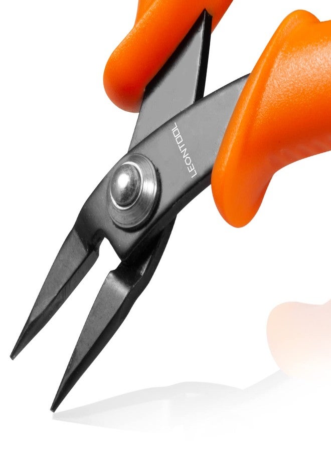 LEONTOOL Mini Long Nose Pliers Tweezer Nose Pliers Specialty Pointed Nose 1mm Diameter Tip 4-Inch Precision Needle Nose Pliers Flat Smooth Jaw Jewellery Making Tool - Image 1
